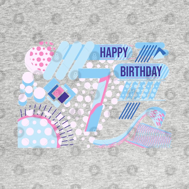 Happy birthday 7 years old, text design by Aloenalone